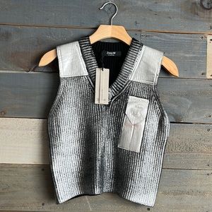 REVOLVE Silver and Black Sweater Vest